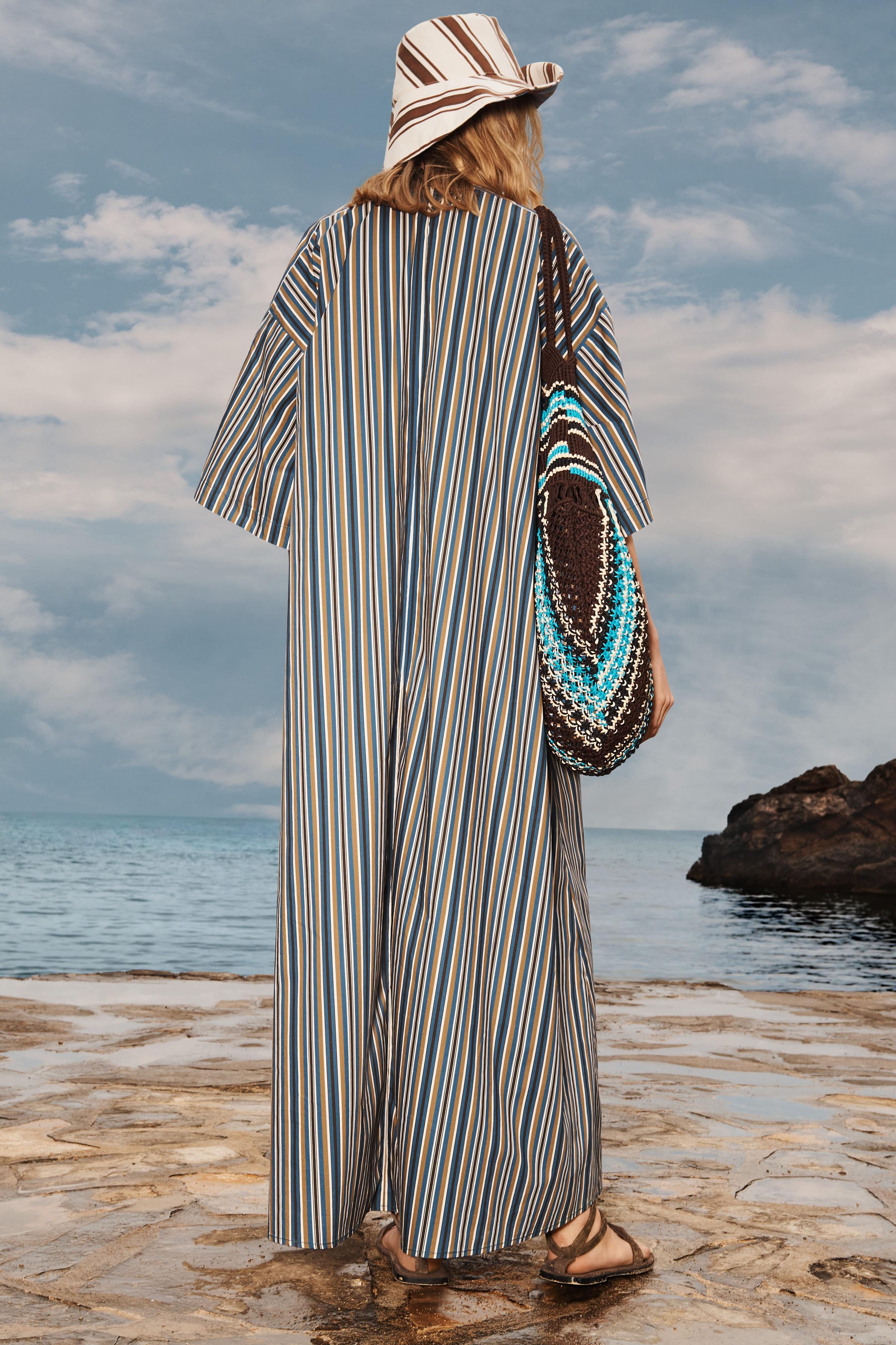 LIMITED EDITION STRIPED BELTED DRESS